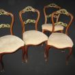 mahoniehouten rococo gesneden stoelen (set 4)